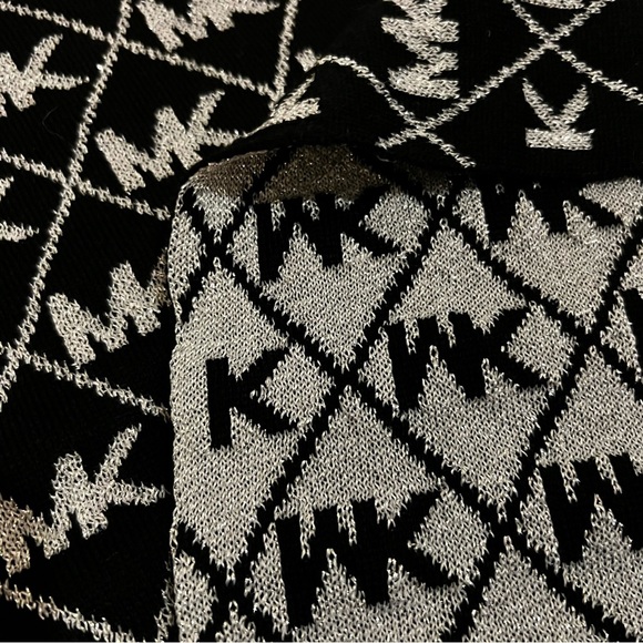 Michael Kors Black and Glittery Silver Logo Infinity Scarf NWT - Picture 7 of 7